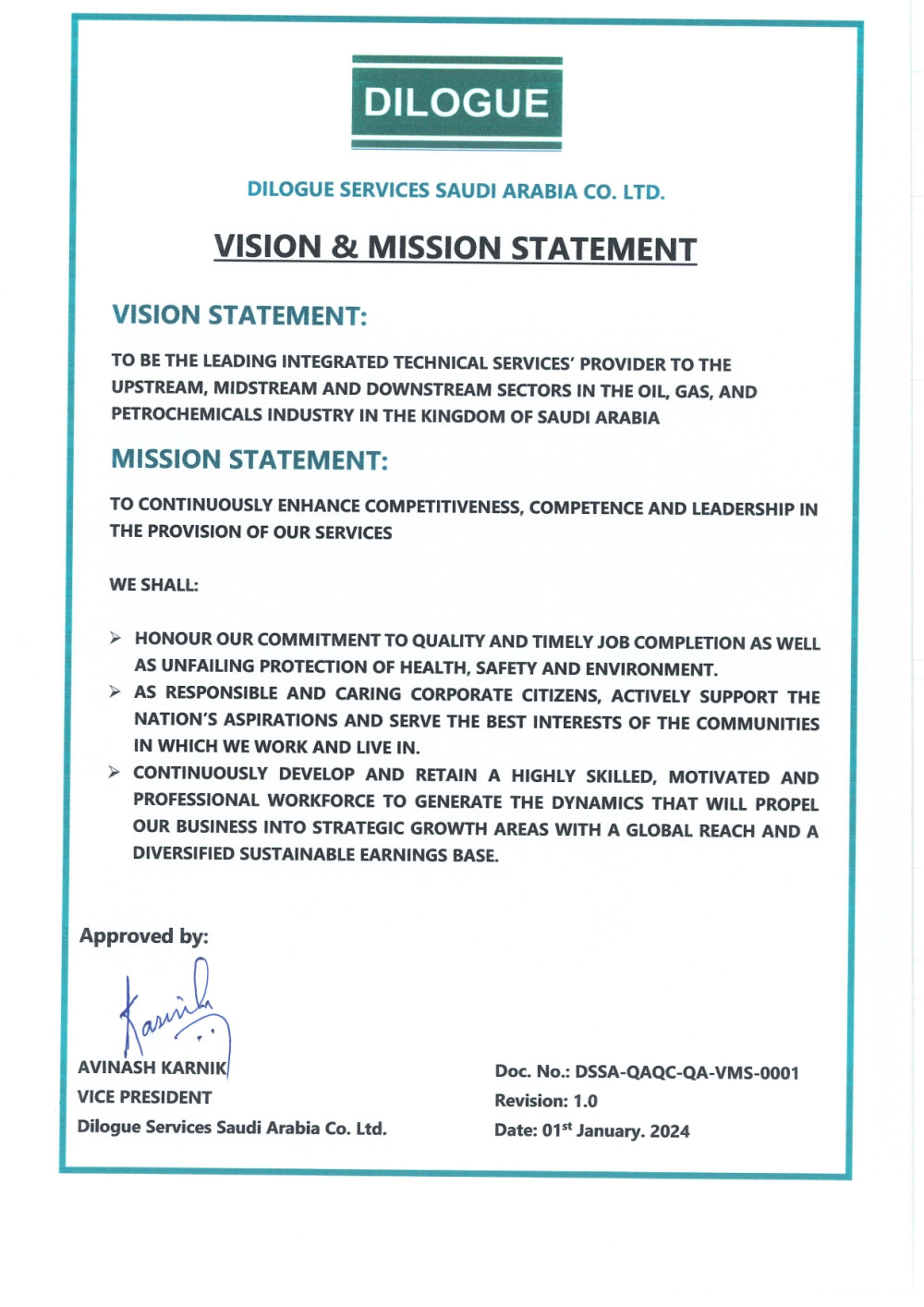 Vision & Mission Statement