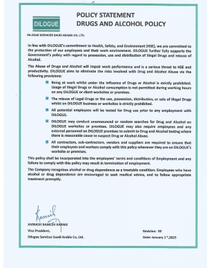 Drugs & Alcohol Policy Statement